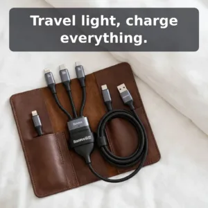 Baseus Two-for-Three 100W 3-in-1 charging cable black – product photo 03