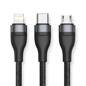 Baseus Two-for-Three 100W 3-in-1 charging cable black