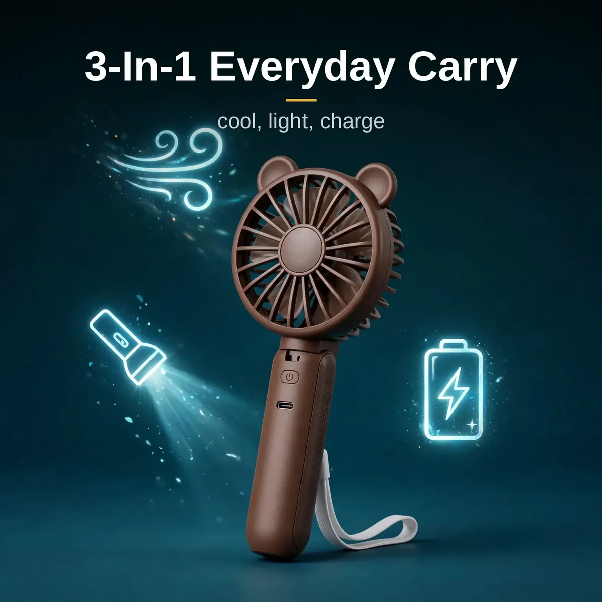 Jisulife F8 hand fan 3-in-1 fan flashlight power bank