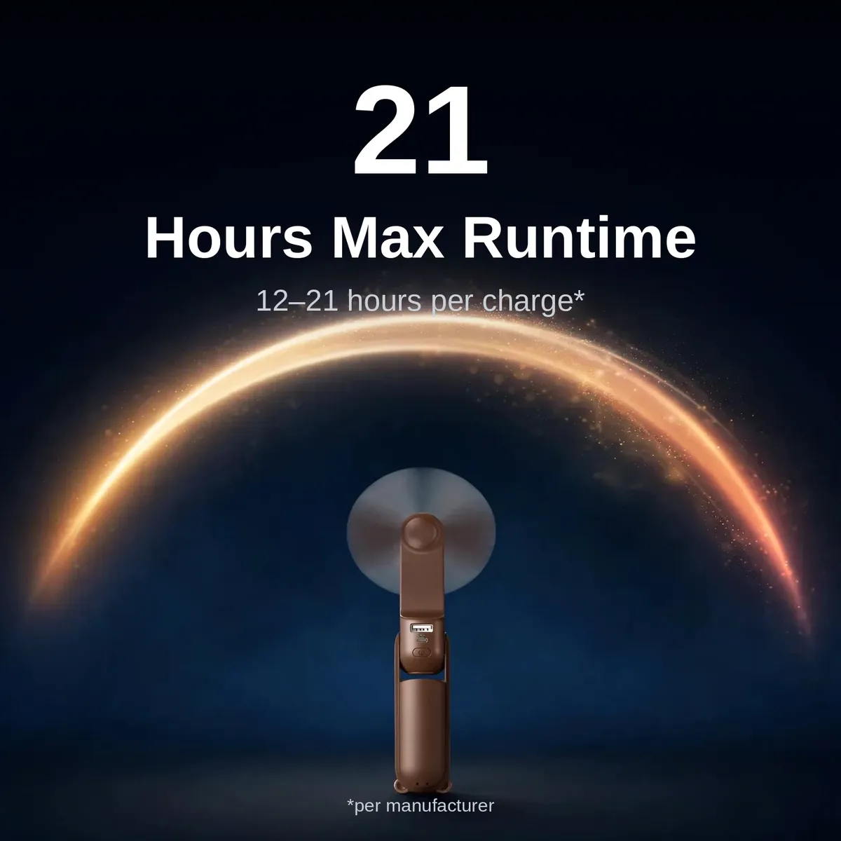 Jisulife F8 hand fan up to 21 hours max runtime