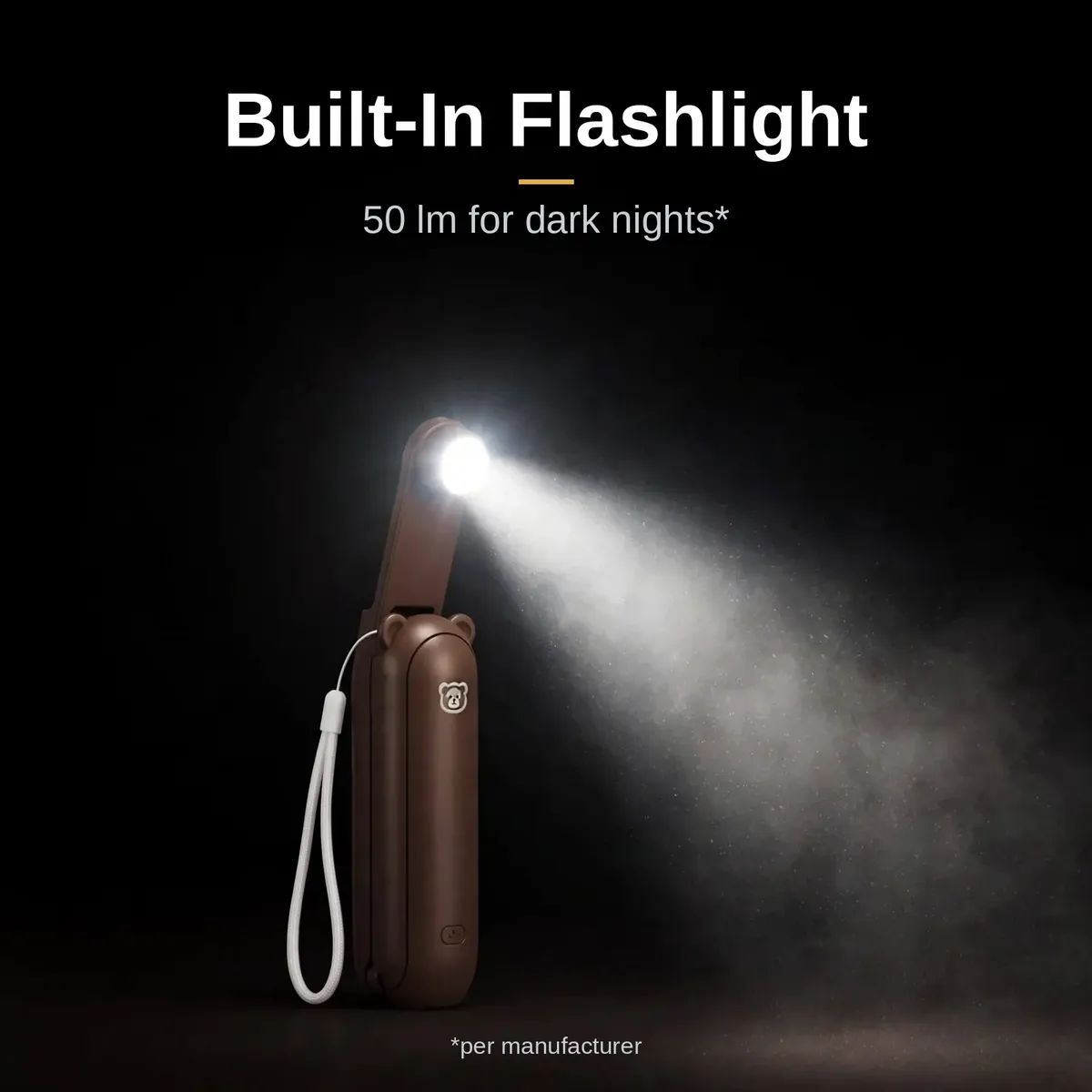 Jisulife F8 hand fan built-in 50 lumen flashlight
