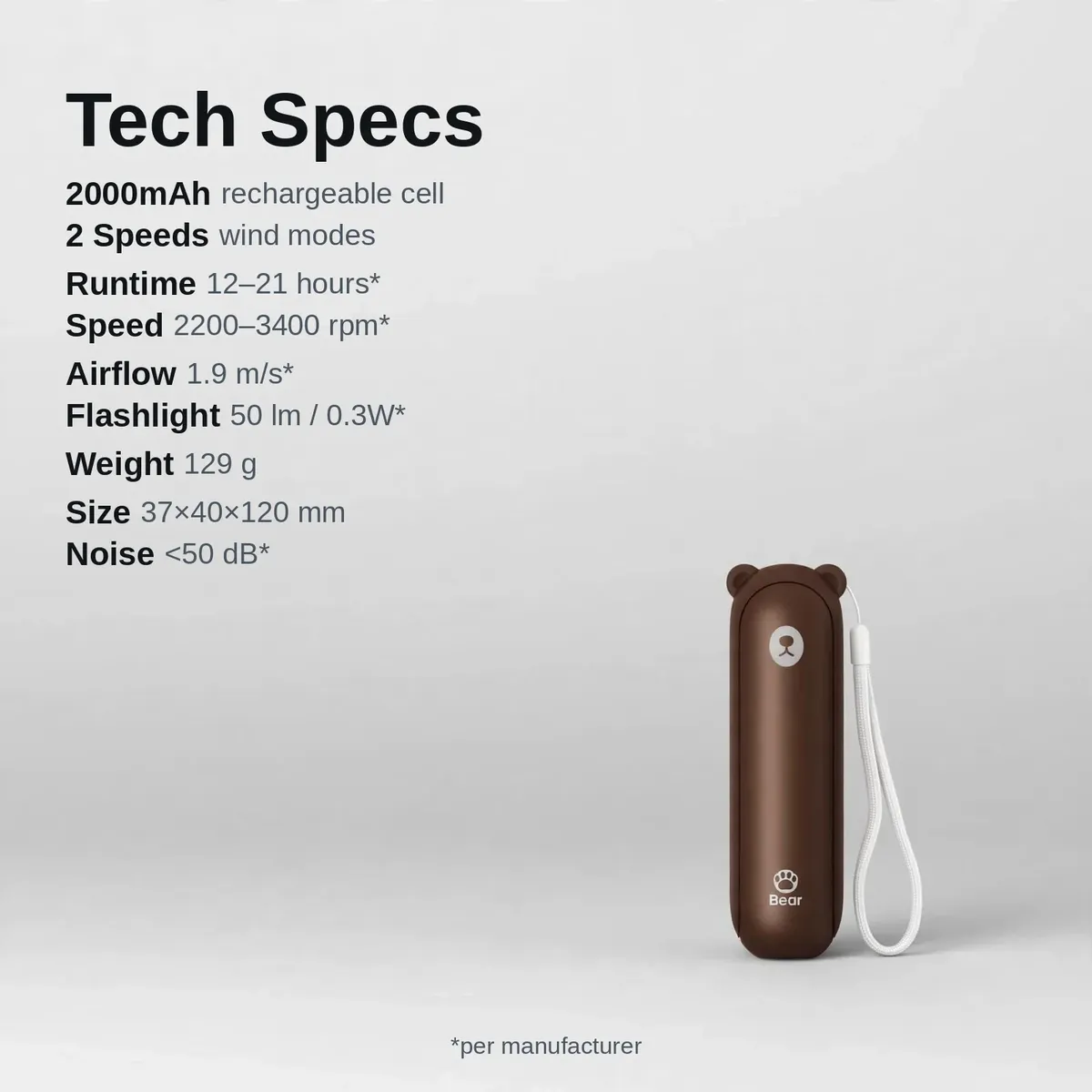 Jisulife F8 hand fan technical specifications summary