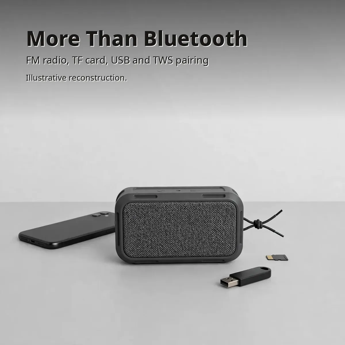 Hoco HC27 inputs card — More Than Bluetooth. FM radio, TF card, USB and TWS pairing.