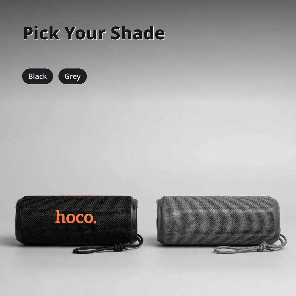 Hoco HC27 colors card — Pick Your Shade. Black and Grey finishes.