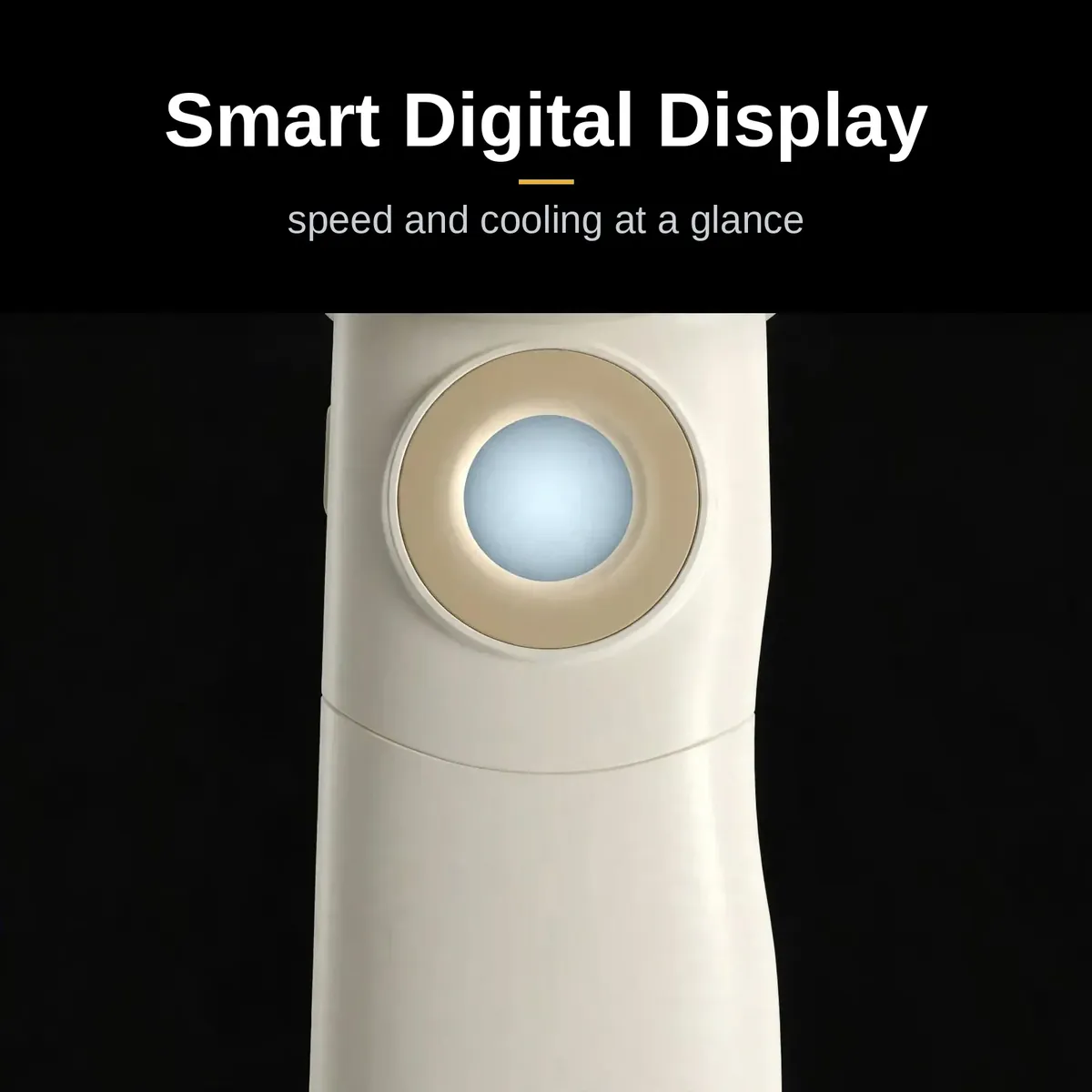 Hoco HX605 smart digital display ring showing speed and cooling