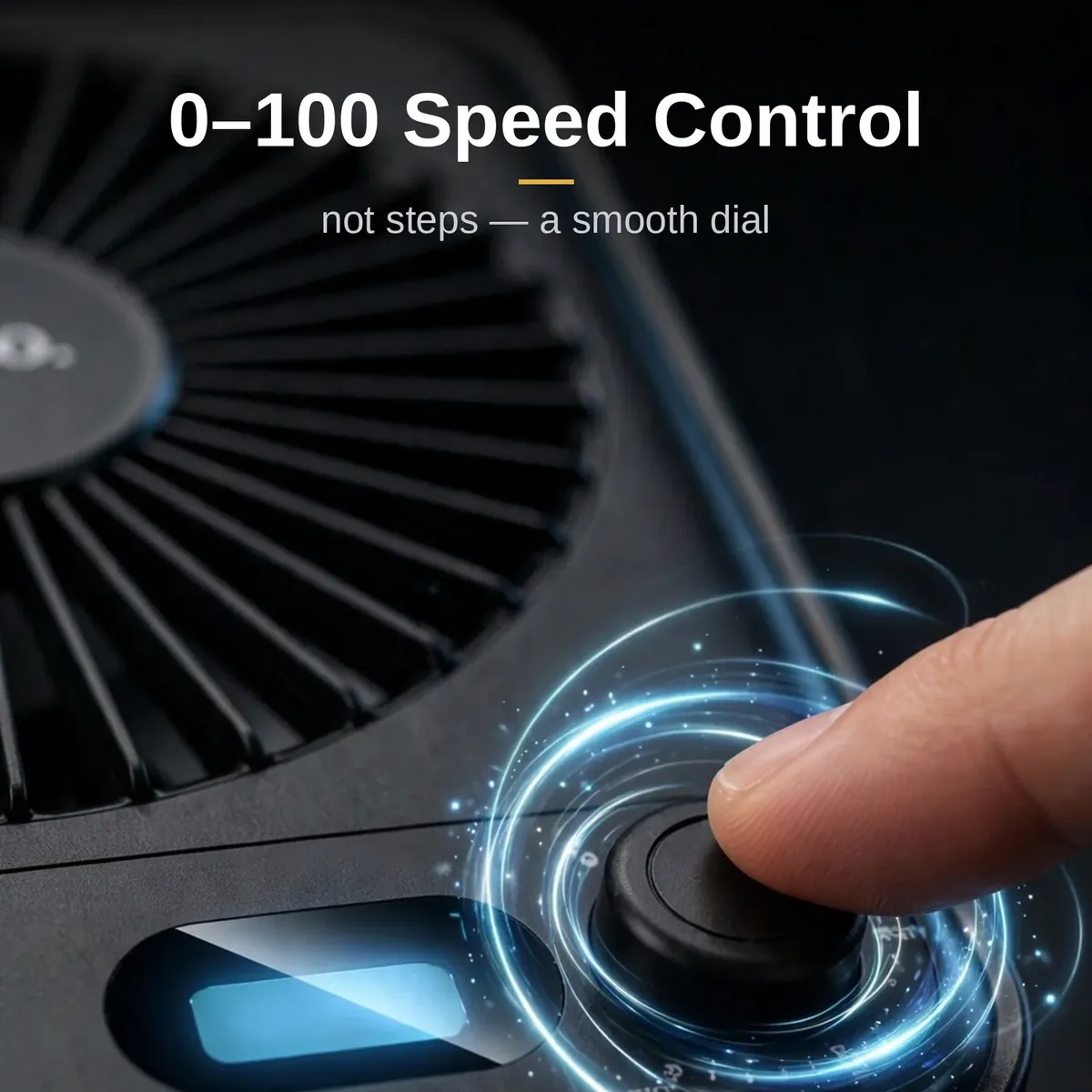 Hoco HX607 0 to 100 speed control dial close-up