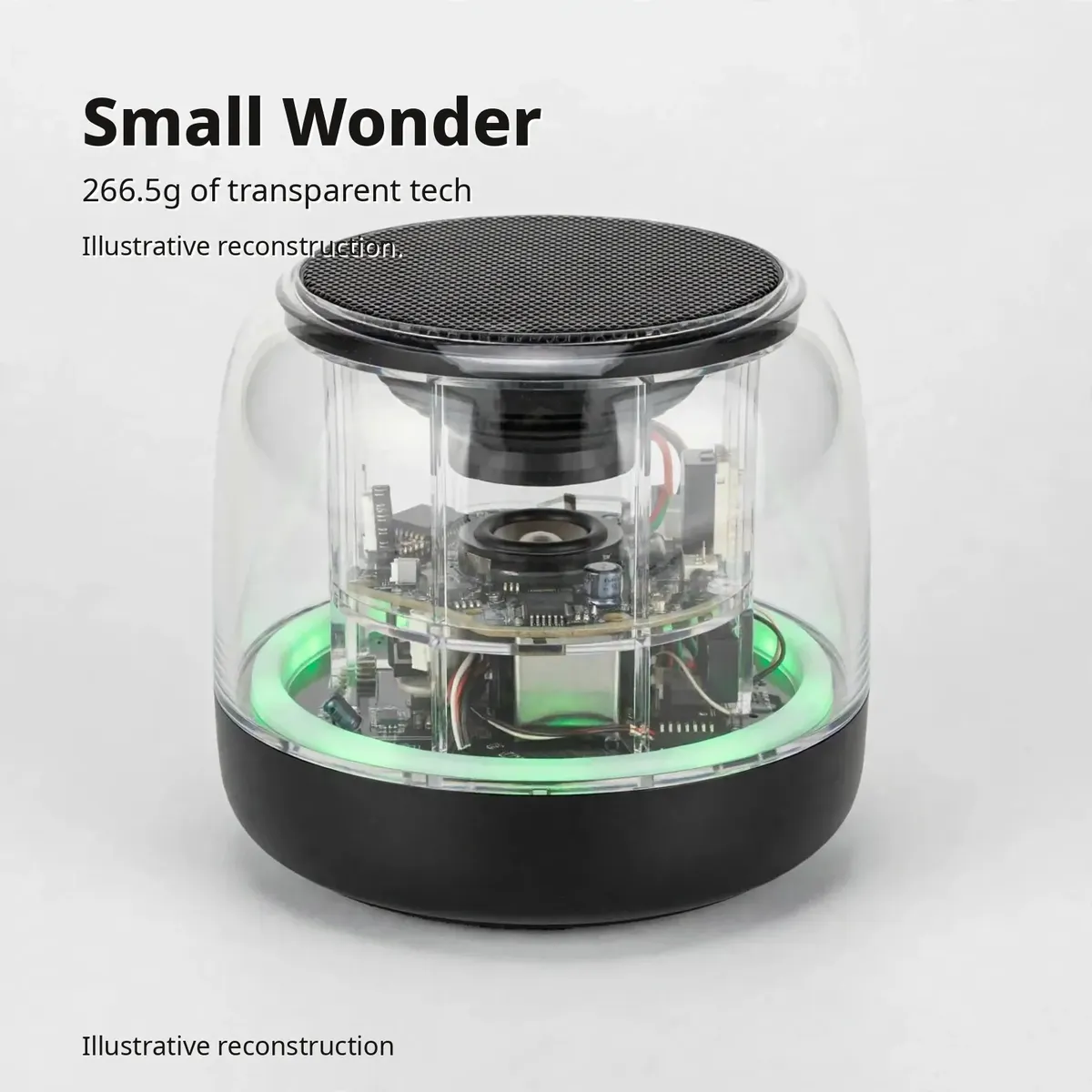 Hoco MMJ05 size card showing the compact 95 by 83mm speaker weighing 266.5g
