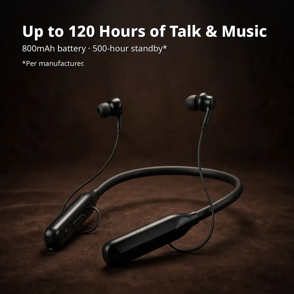 Hoco MMJ-09 battery card — Up to 120 Hours of Talk & Music. 800mAh battery, 500-hour standby. Per manufacturer.