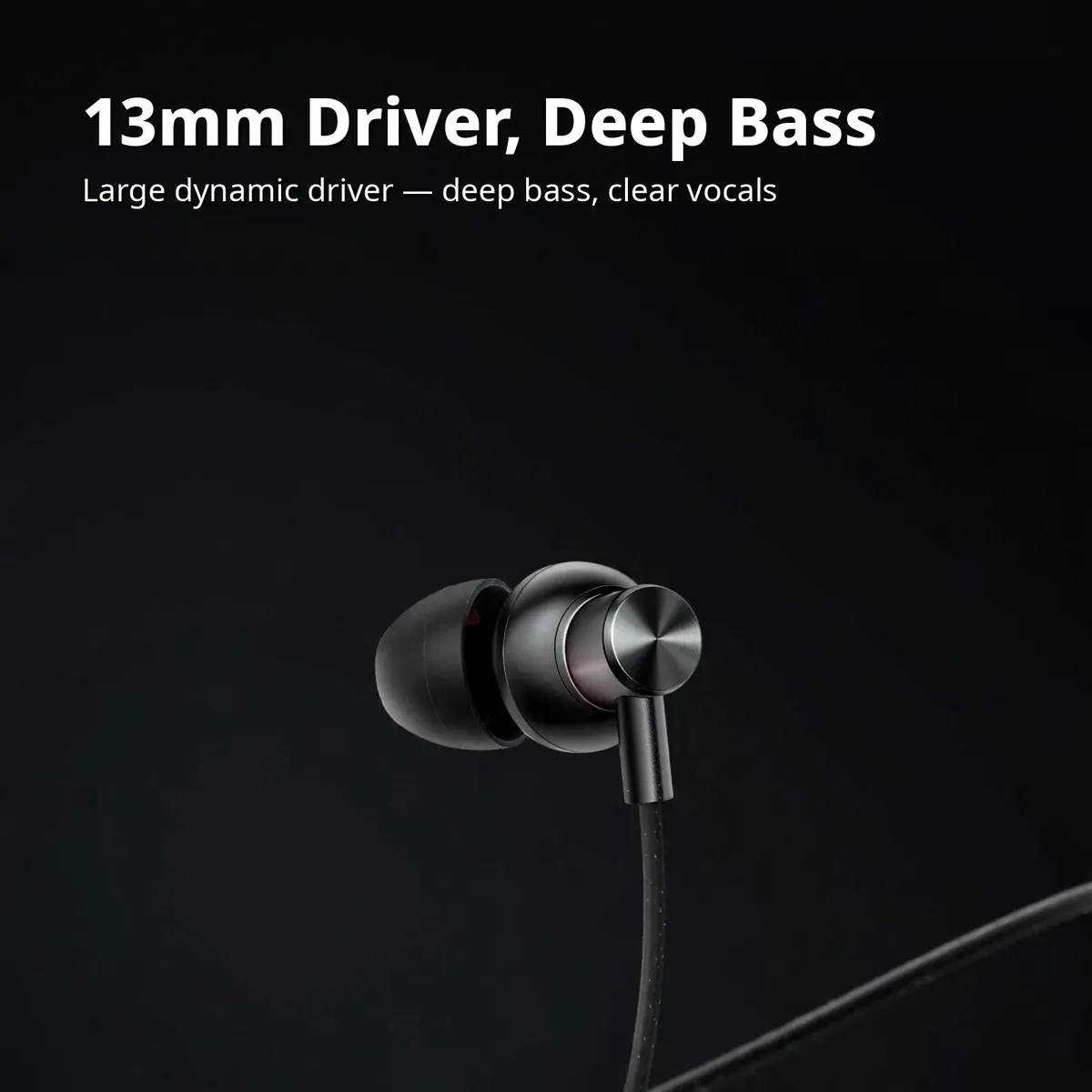 Hoco MMJ-18 driver card — 13mm Driver, Deep Bass. Large dynamic driver for deep bass and clear vocals.