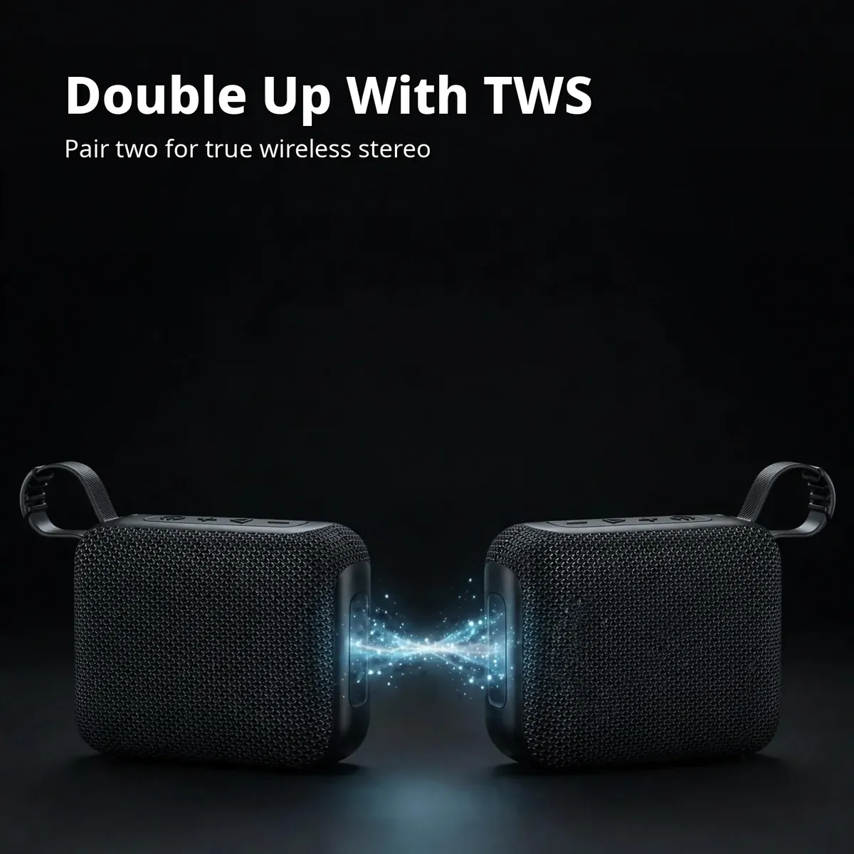 Hoco MMJ07 TWS card showing two speakers paired for true wireless stereo