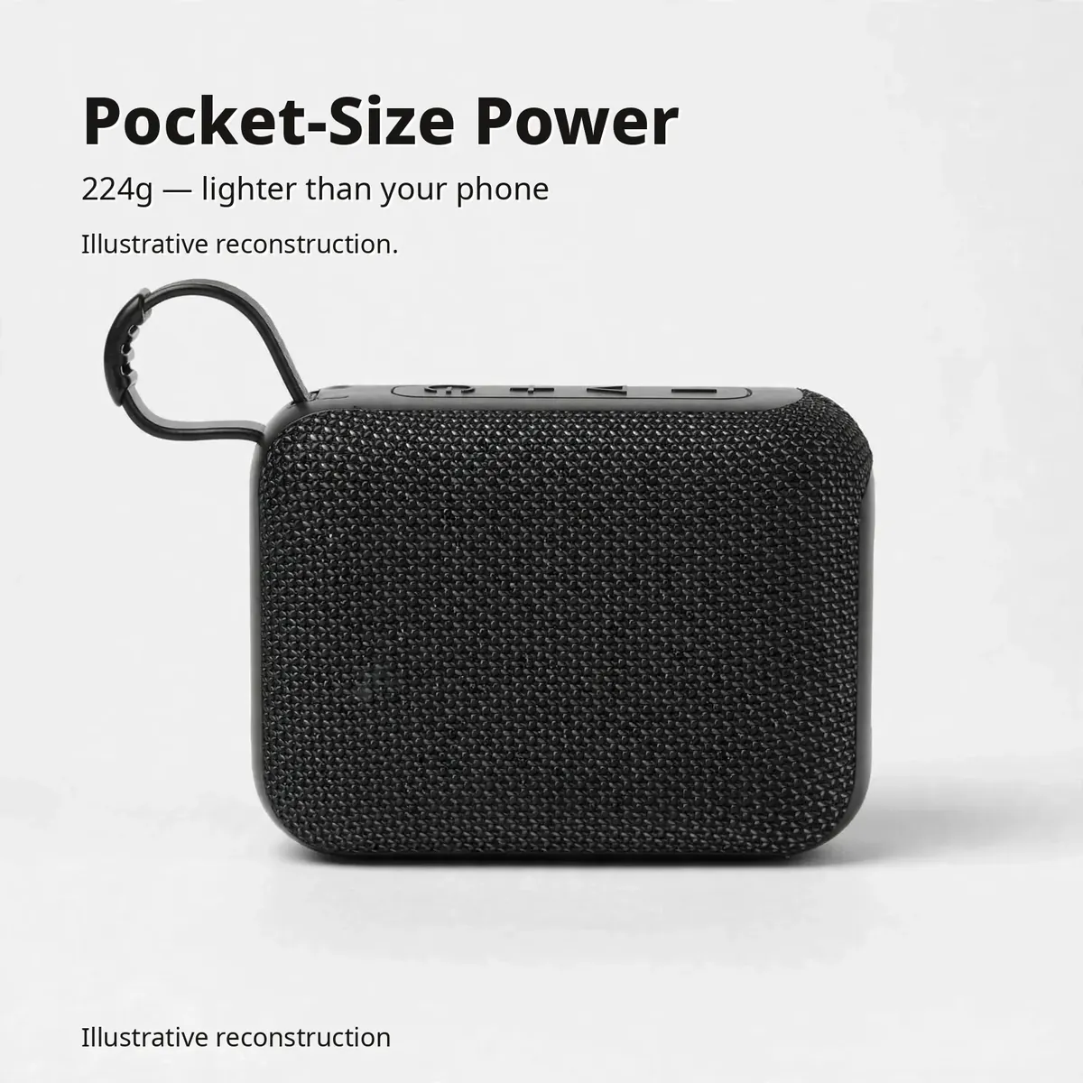 Hoco MMJ07 size card showing pocket-size power at 224g, lighter than a phone