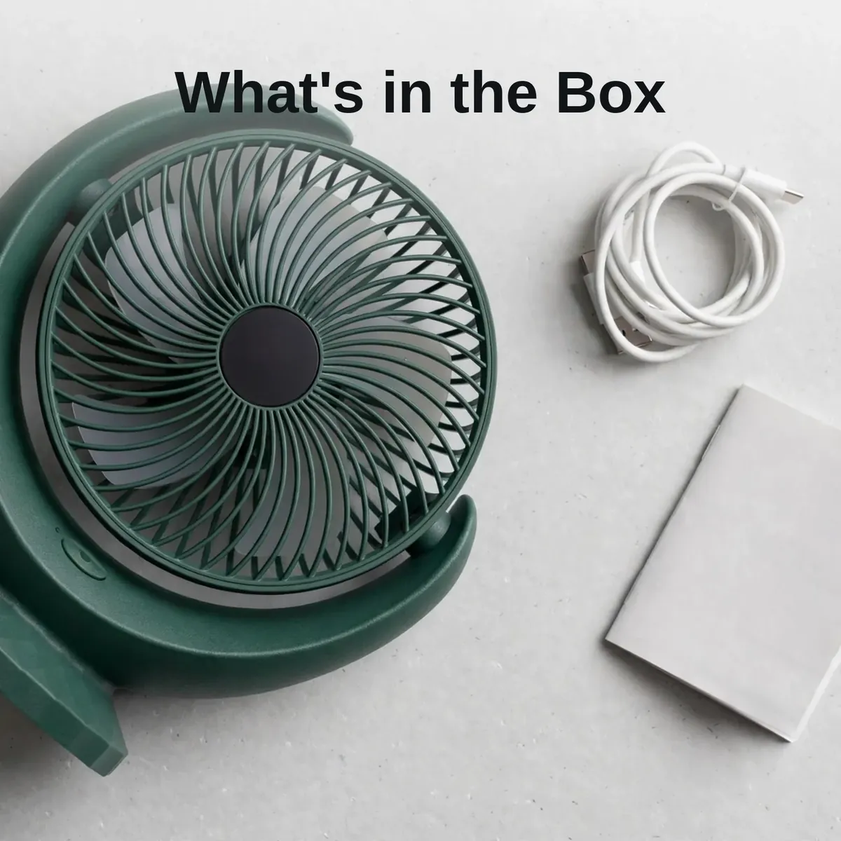 Indiana IRF-881B box contents, fan USB cable and manual
