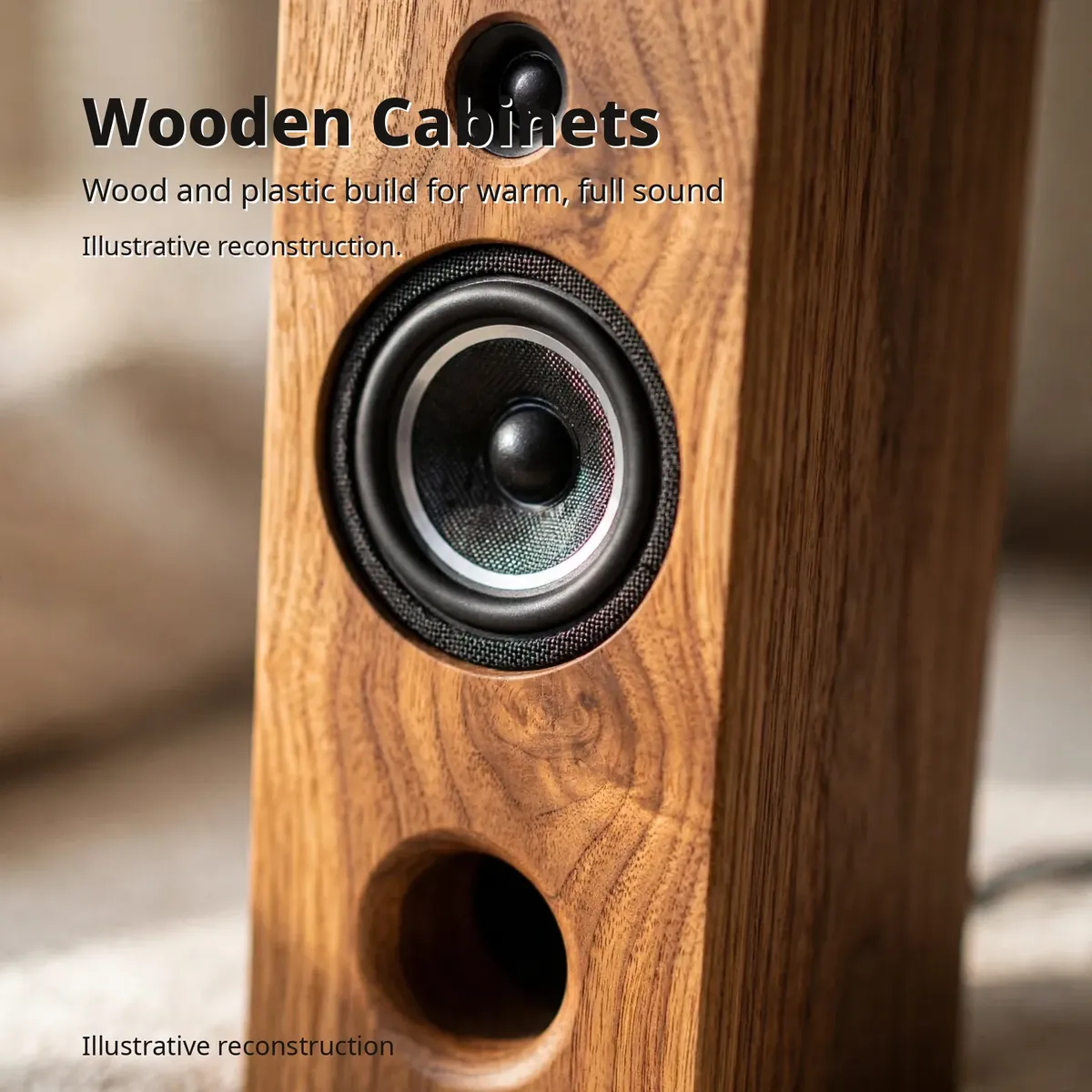 Kamasonic T30X wood cabinet card showing wood-grain cabinet texture