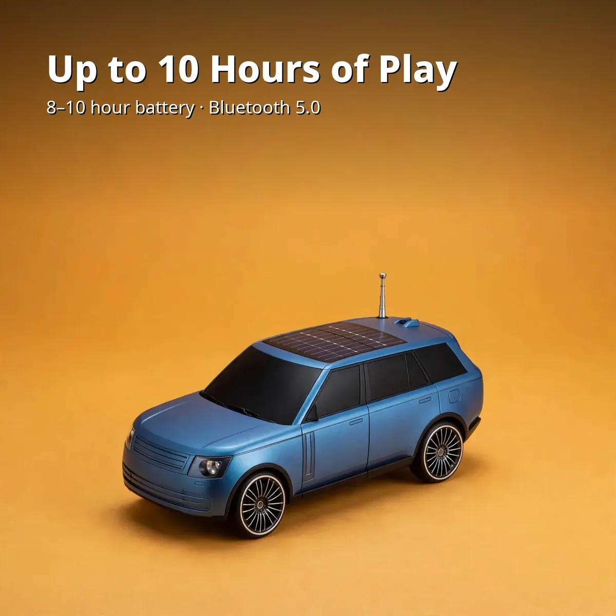 Kisonli B3 Blue battery card showing up to 10 hours of play with 8–10 hour battery and Bluetooth 5.0