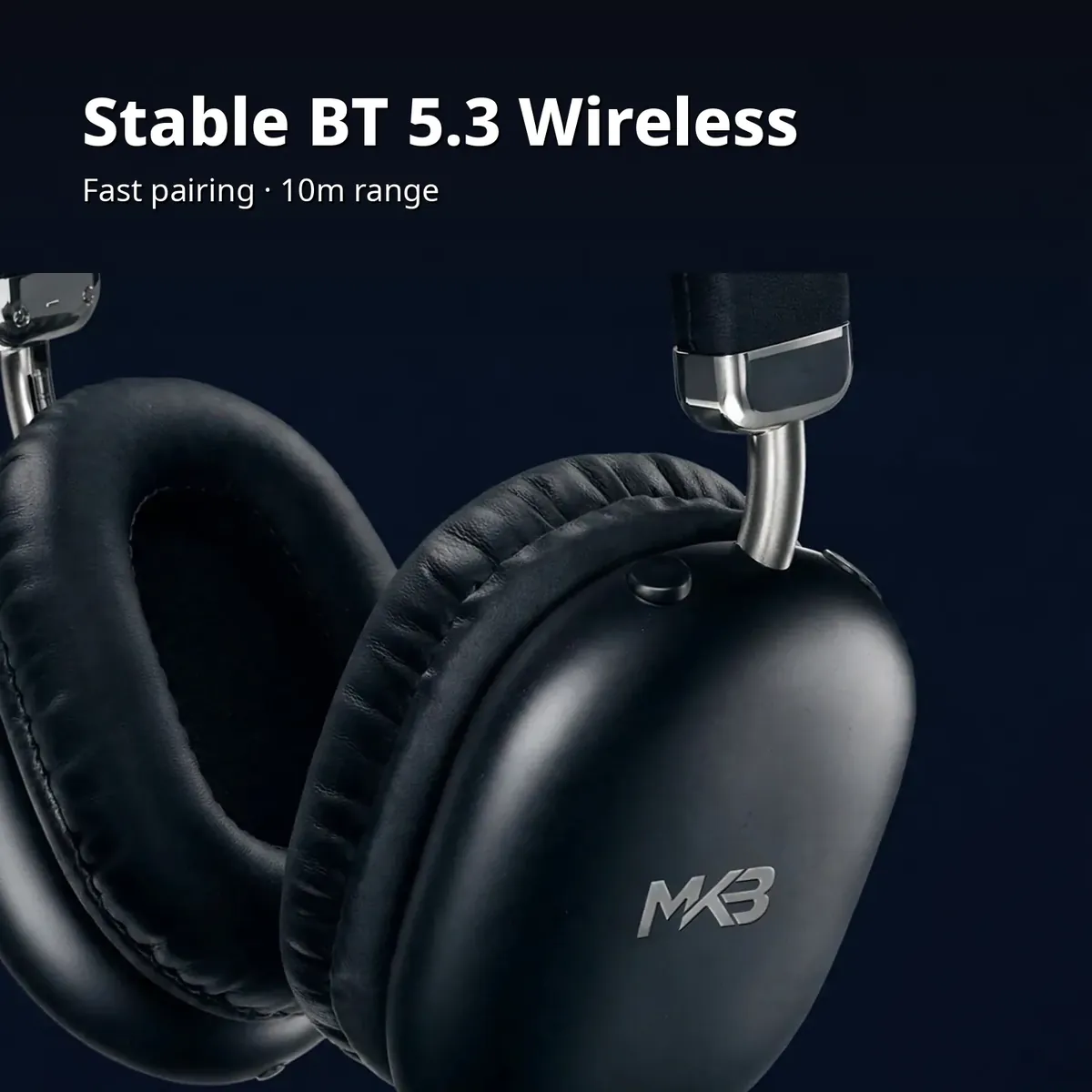 MK3 OH20 Max wireless card on a dark backdrop — Stable BT 5.3 Wireless. Fast pairing, 10m range.