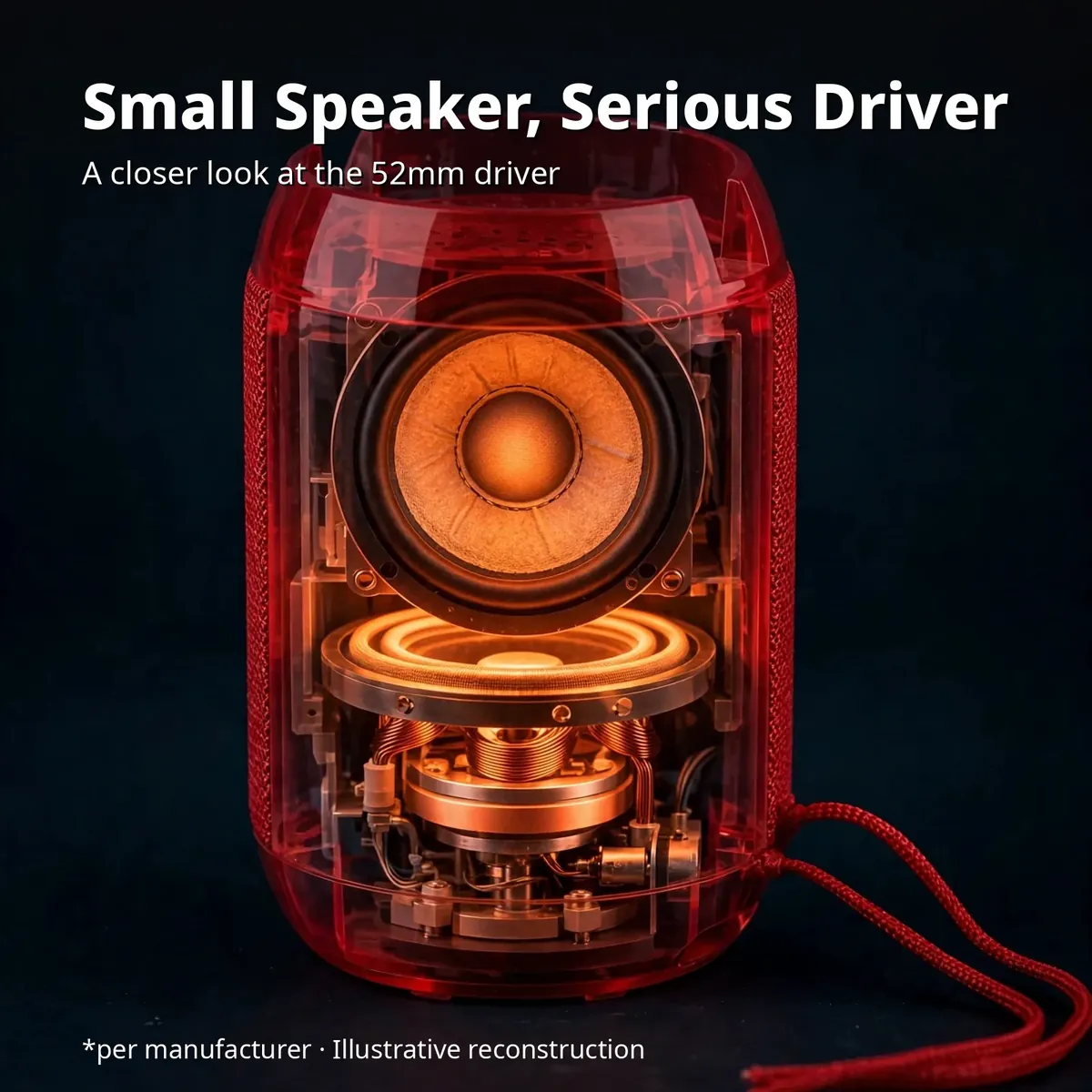 MKB SP1 driver close-up x-ray illustration showing the 52mm driver