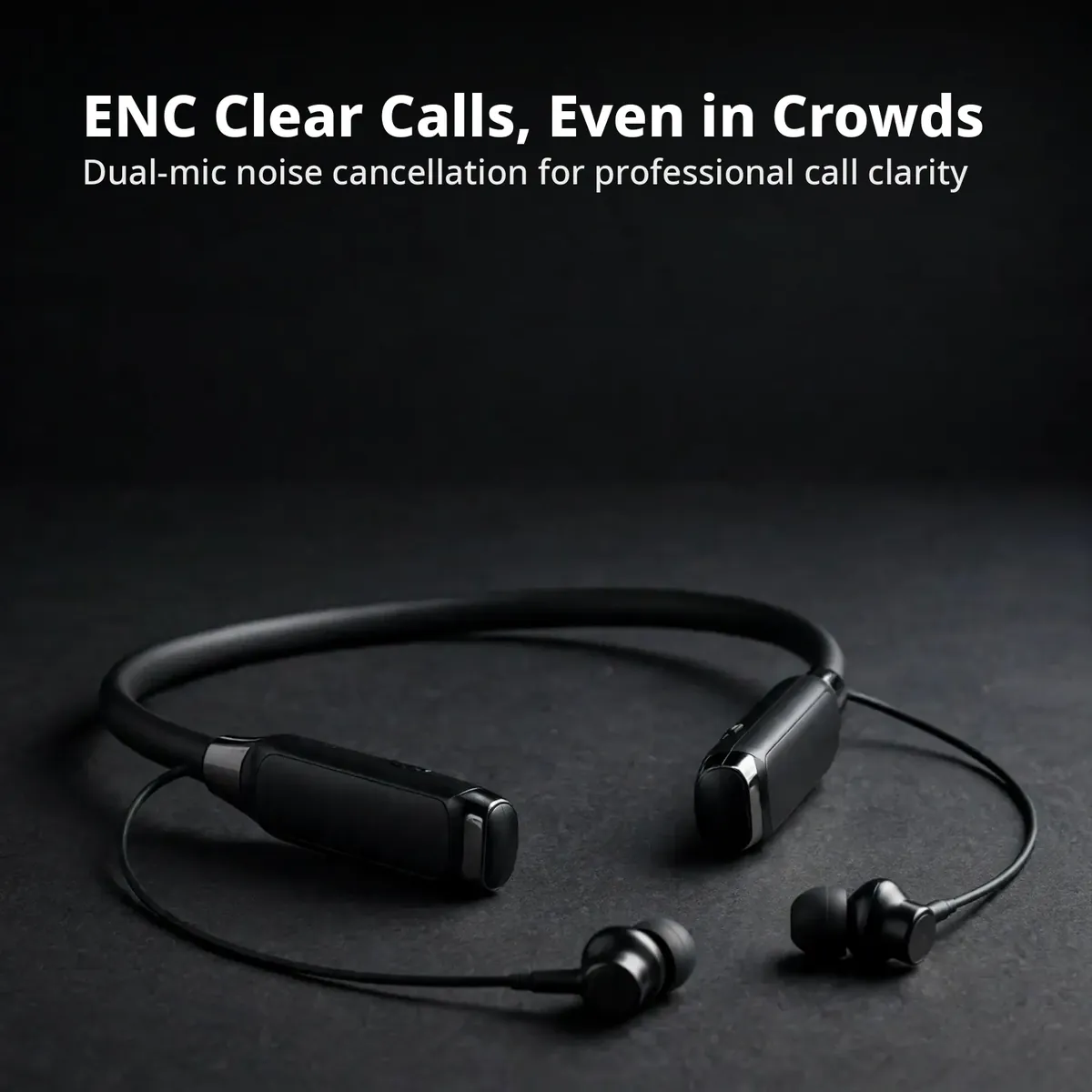 MKB V30 Pro Max ENC calls card — ENC Clear Calls, Even in Crowds. Dual-mic noise cancellation for professional call clarity.