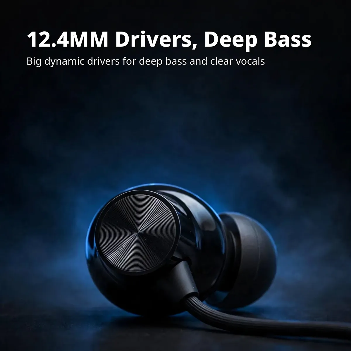 OnePlus Bullets Wireless Z3 driver card — 12.4MM Drivers, Deep Bass. Big dynamic drivers for deep bass and clear vocals.