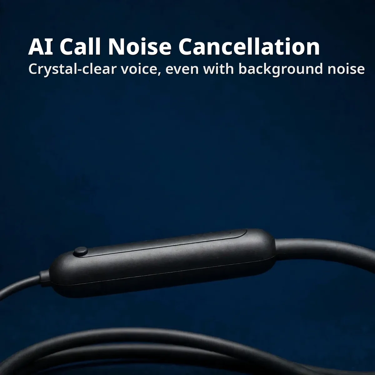 Philips TAN1120 AI calls card on a deep-blue backdrop — AI Call Noise Cancellation. Crystal-clear voice, even with background noise.