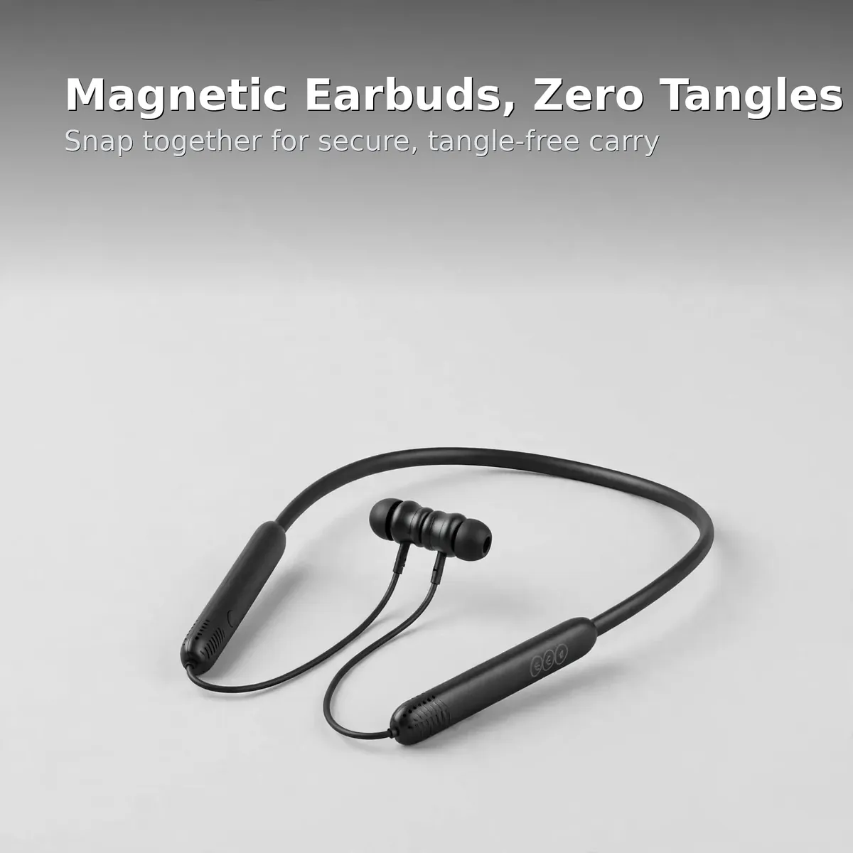 QCY TuneArc N1 magnetic card — Magnetic Earbuds, Zero Tangles. Snap together for secure, tangle-free carry.