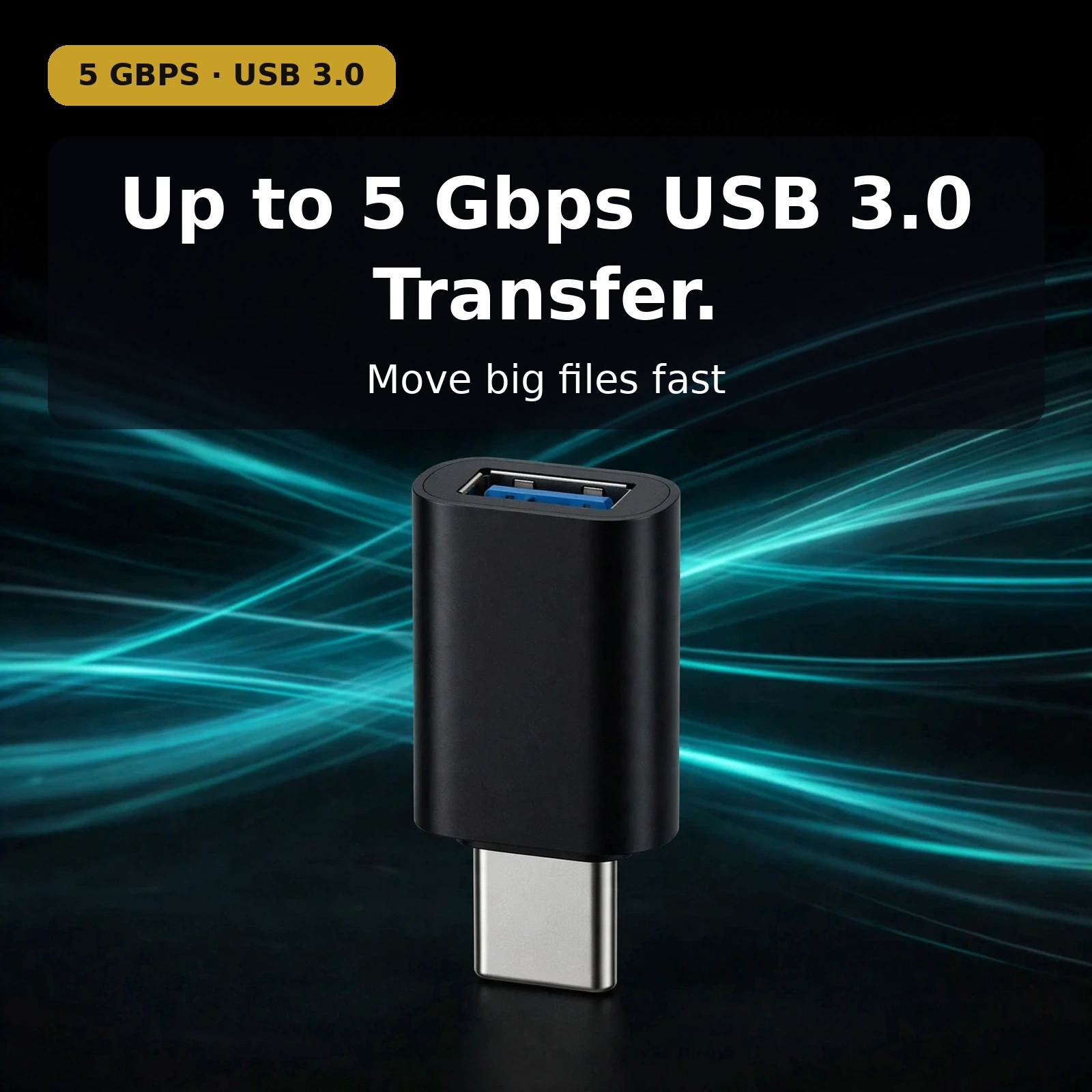 Valdus VA26 USB 3.0 USB-C to USB-A OTG adapter with up to 5 Gbps data transfer