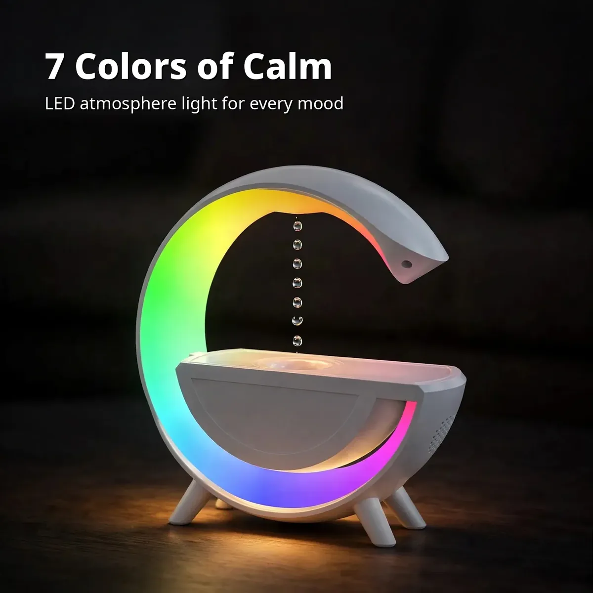 Water drop humidifier speaker LED card — 7 Colors of Calm. LED atmosphere light for every mood.