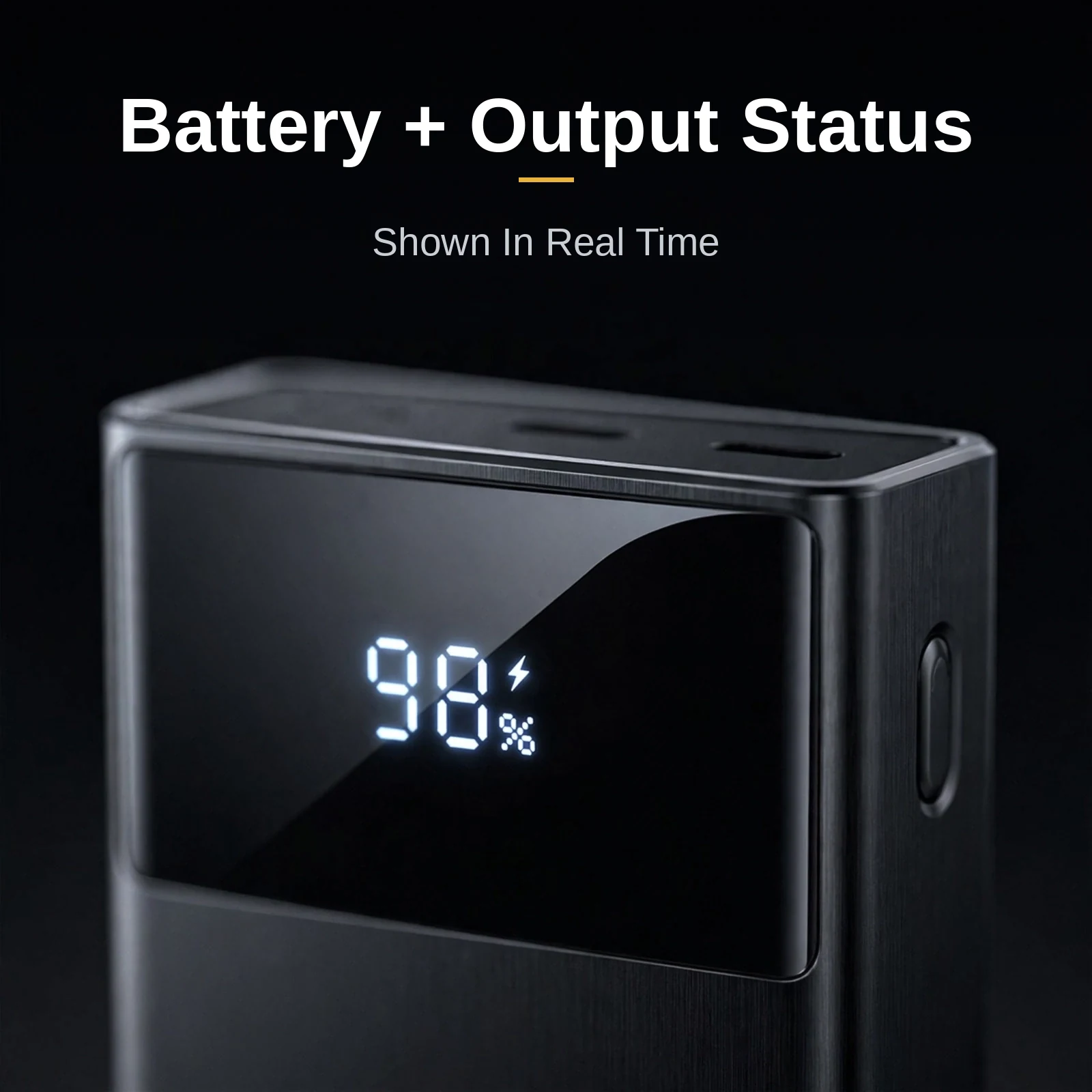 Close-up of the Baseus PPXD2-20 LED digital display showing 98 percent