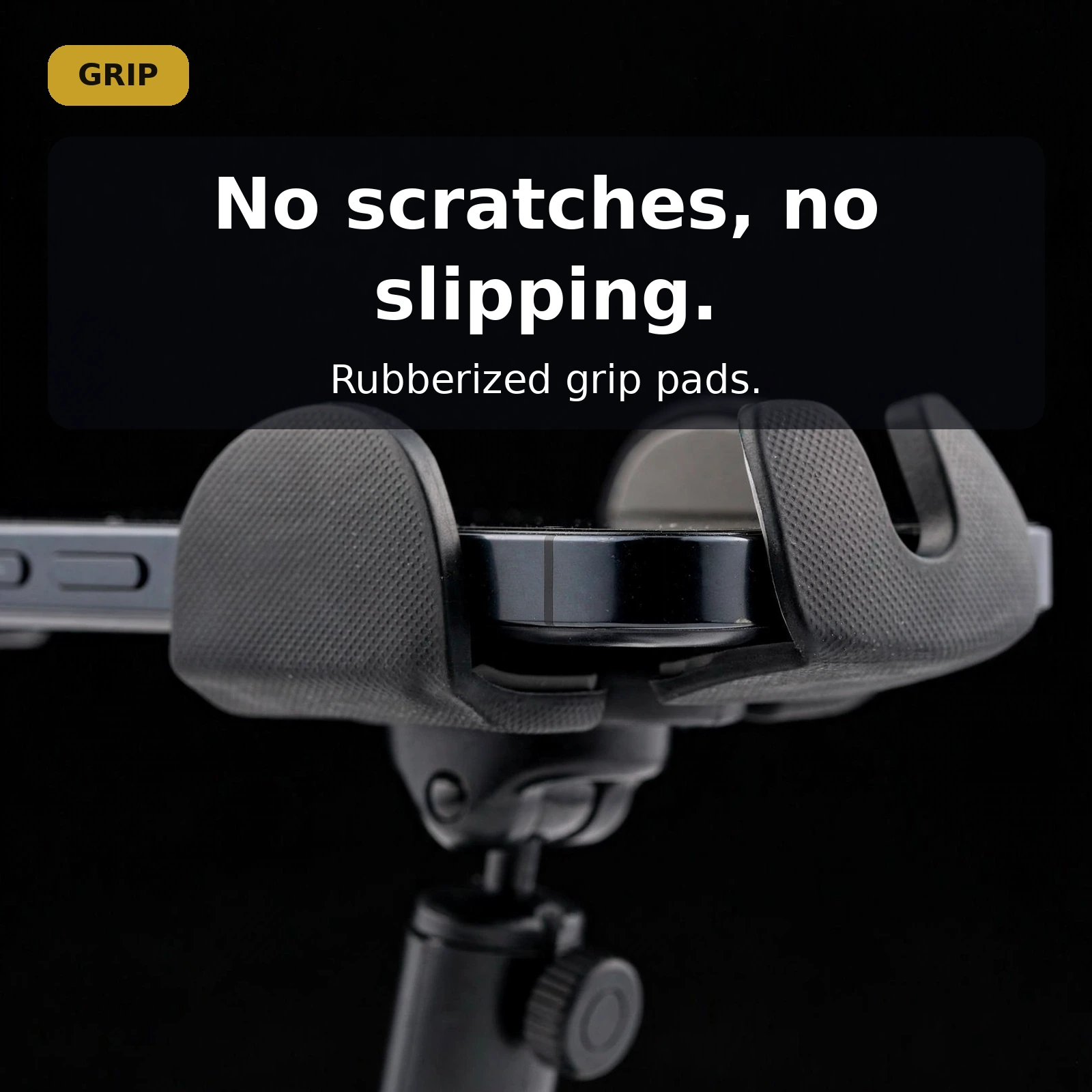 Universal 360 degree adjustable car phone holder rubberized grip pads macro