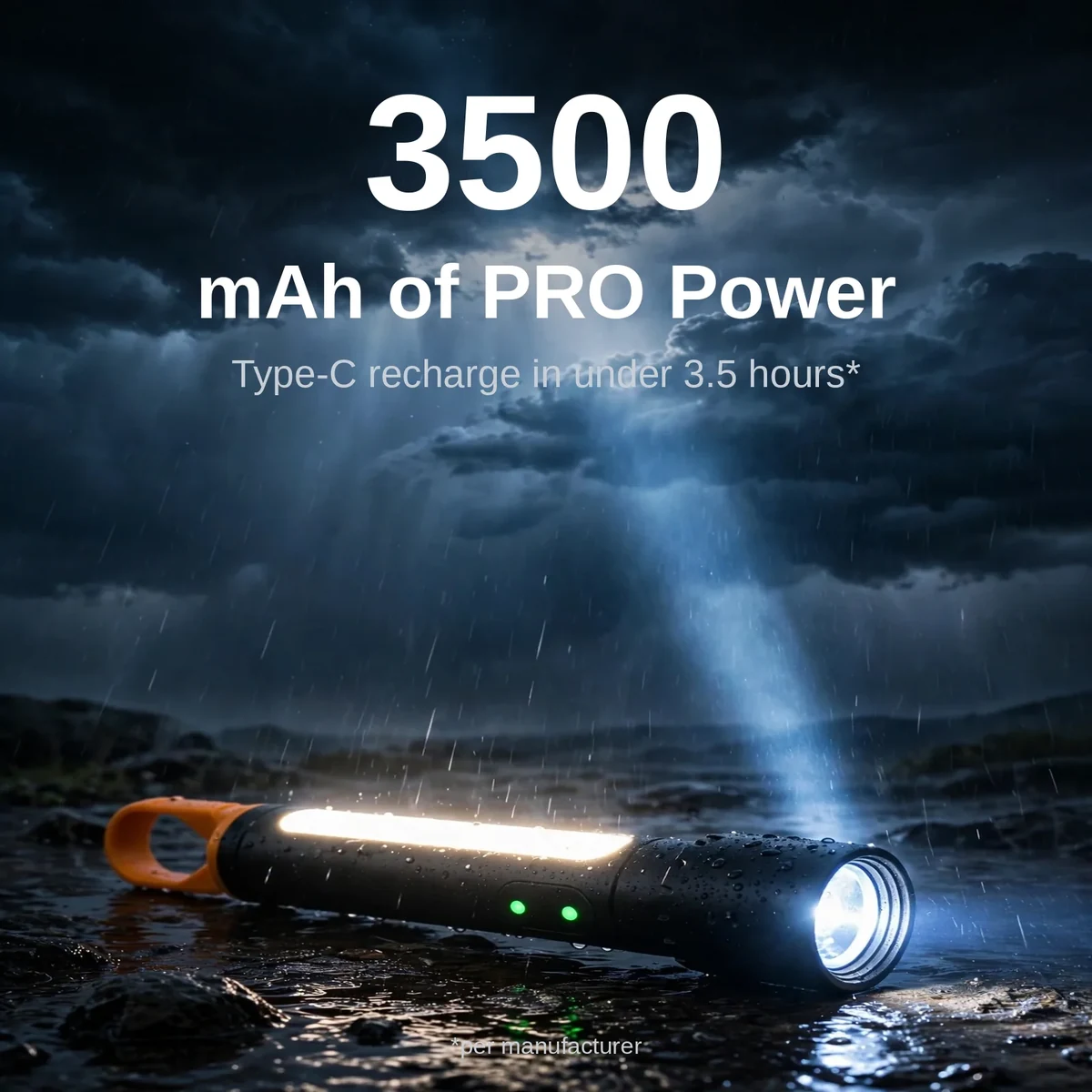 GearUP K57 PRO flashlight in hand showing compact size