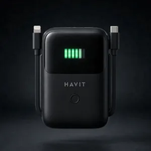 HAVIT PB5215 10000mAh Display Power Bank With Usb-C & Lightning Cable