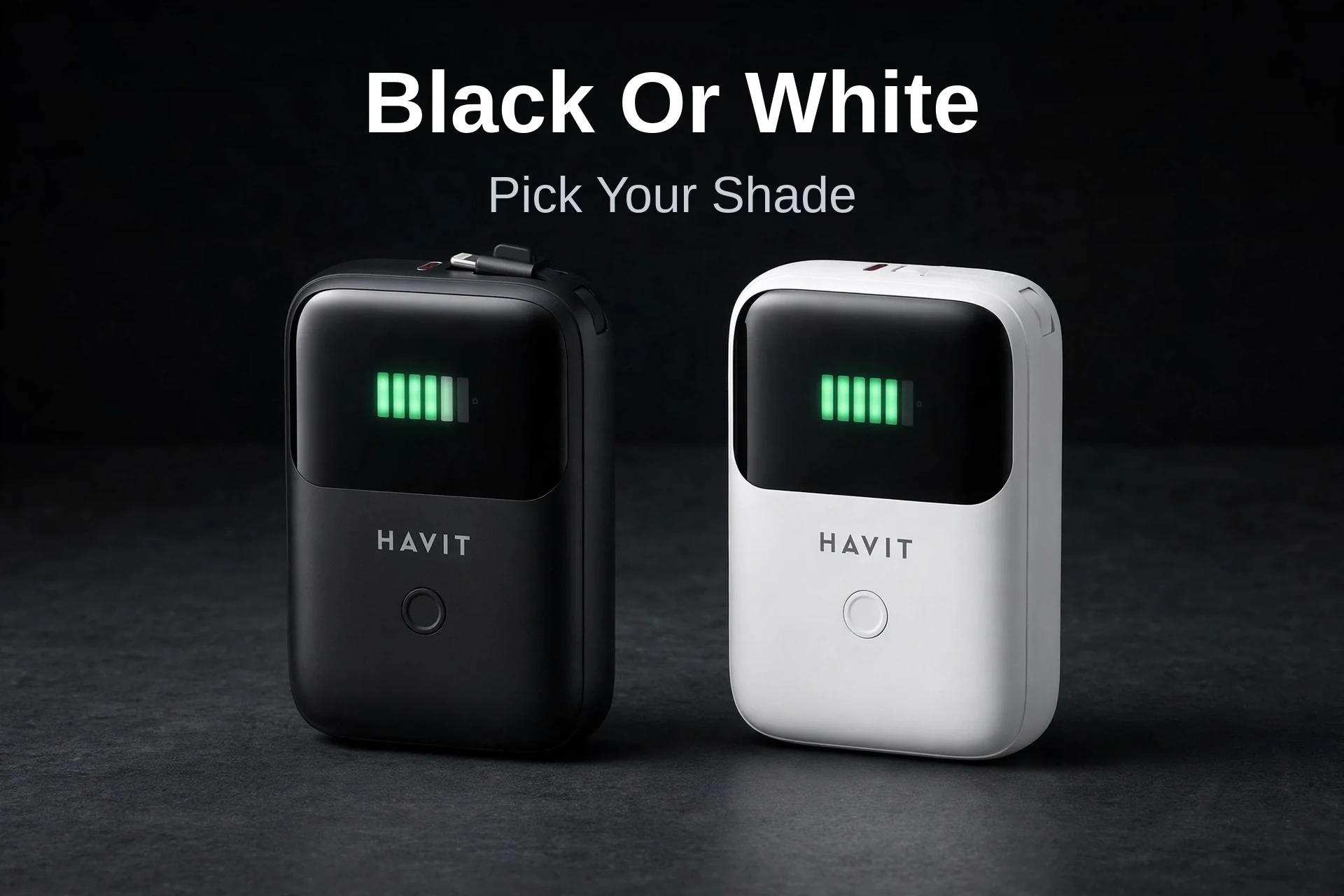 HAVIT PB5215 in Black and White side by side