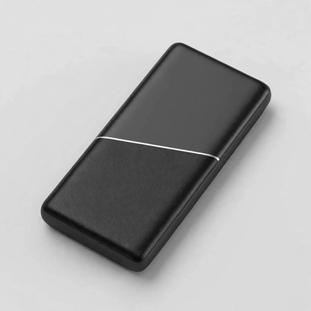 MKB PK10 power bank reverse face showing the silver stripe and textured lower section