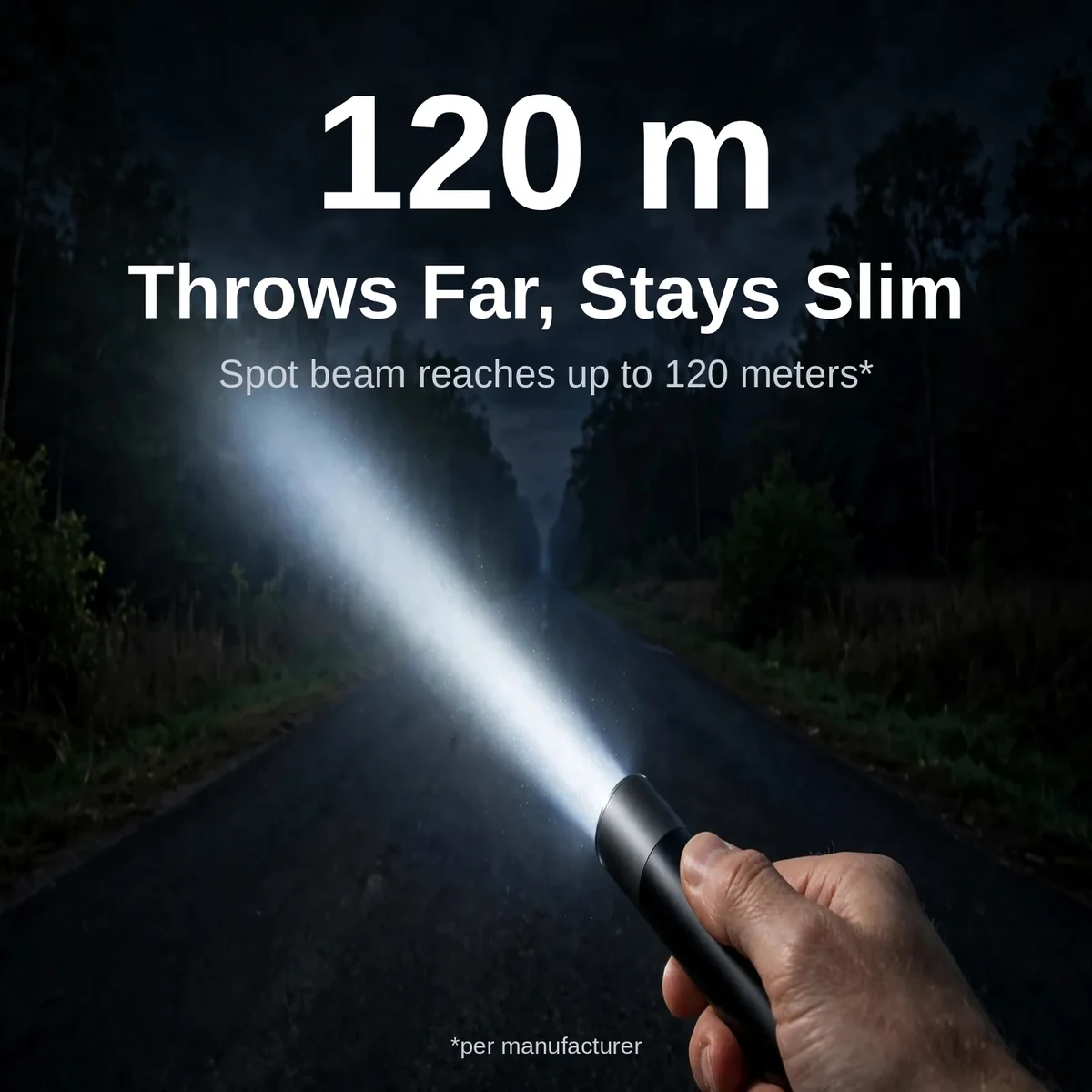 NexTool Simplicity 150LM beam reaching up to 120 meters