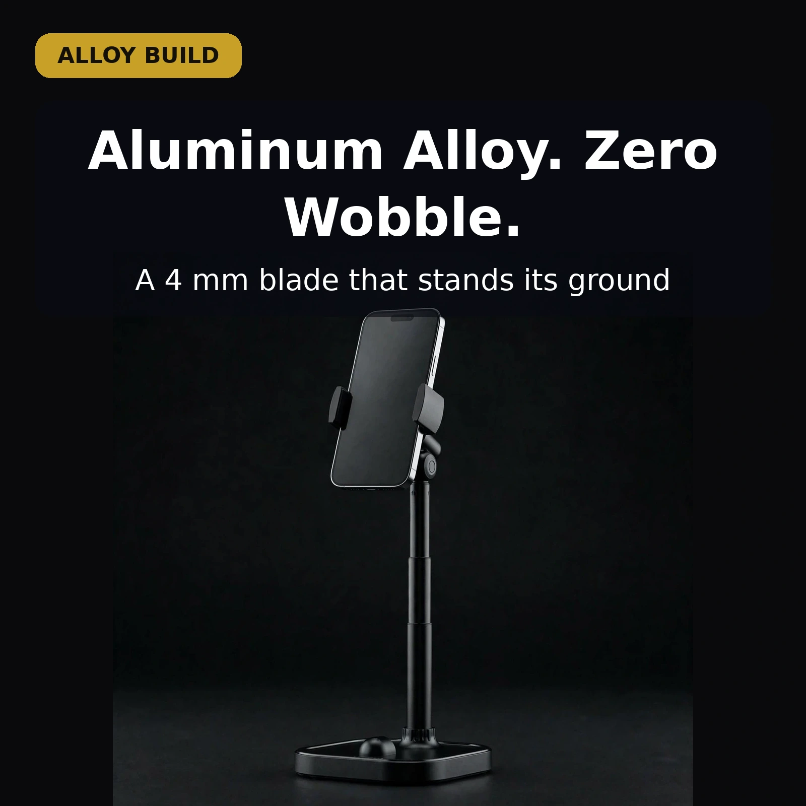 Plokama DT80 phone stand aluminum alloy build with 4 mm blade