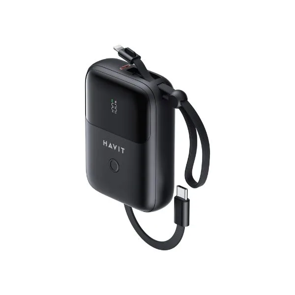 HAVIT PB5215 10000mAh Display Power Bank With Usb-C & Lightning Cable HAVIT PB5215 10000mAh Display Power Bank With Usb-C & Lightning Cable