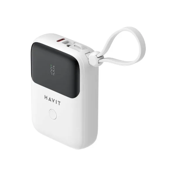 HAVIT PB5215 10000mAh Display Power Bank With Usb-C & Lightning Cable HAVIT PB5215 10000mAh Display Power Bank With Usb-C & Lightning Cable