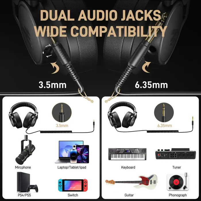 MAONO MH700 Monitoring Headphones – Black MAONO MH700 Monitoring Headphones - Black