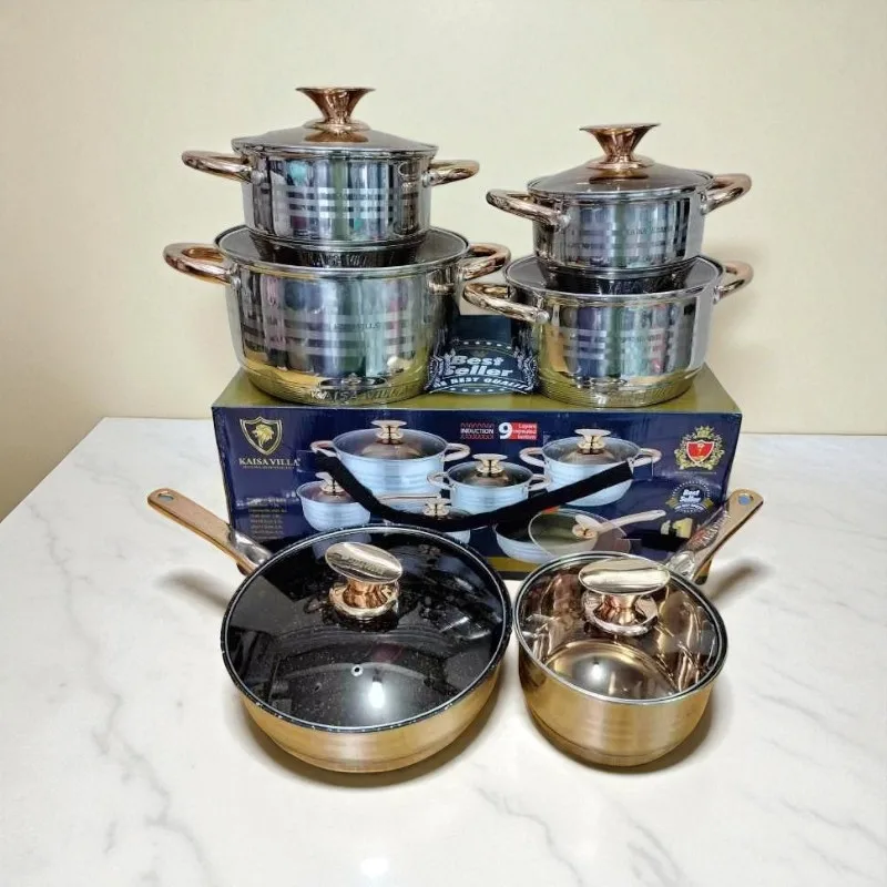 Kaisa Villa KV-6618 Stainless Steel 9Layer 12pcs Cookware Set Kaisa Villa KV-6618 Stainless Steel 9Layer 12pcs Cookware Set