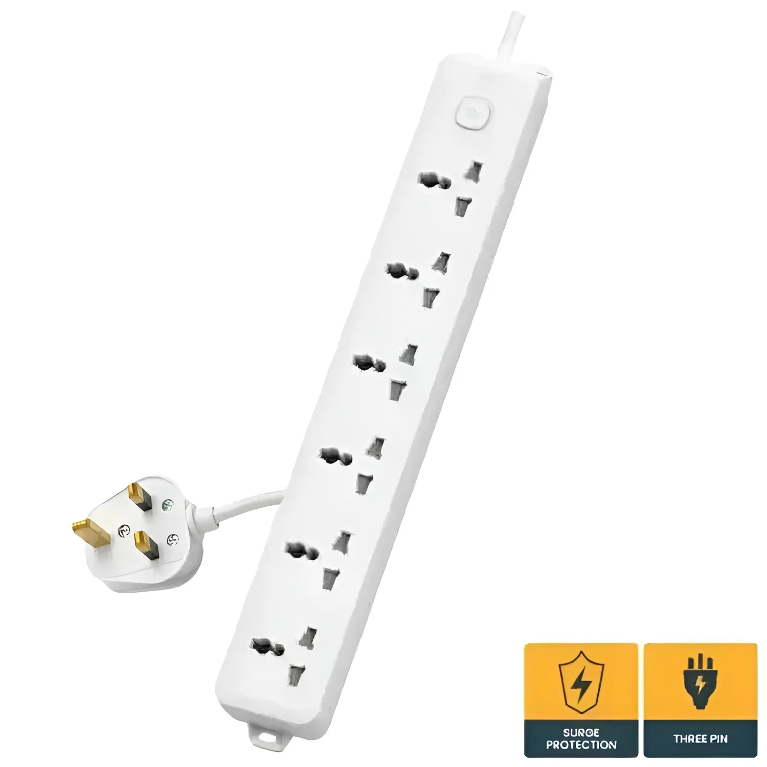 Deli CT705ES 3 Pin 6 Port 3 Meter Power Strip With Surge Protection Deli CT705ES 3 Pin 6 Port 3 Meter Power Strip With Surge Protection